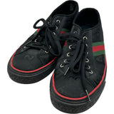 グッチ GUCCI テニス1977 GGシェリーライン ローカットスニーカー ブラック ナイロン レディース スニーカー