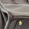 エルメス HERMES オータクロア32 〇Z刻印 ショコラ ゴールド金具 トゴ レディース ハンドバッグ