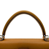エルメス HERMES ケリー28 外縫い □K刻印 ナチュラル シルバー金具 ヴァッシュリエジェ レディース ショルダーバッグ