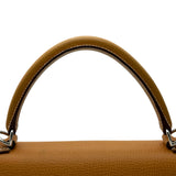 エルメス HERMES ケリー28 外縫い □K刻印 ナチュラル シルバー金具 ヴァッシュリエジェ レディース ショルダーバッグ
