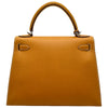 エルメス HERMES ケリー28 外縫い □K刻印 ナチュラル シルバー金具 ヴァッシュリエジェ レディース ショルダーバッグ