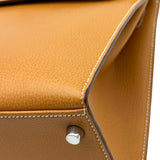 エルメス HERMES ケリー28 外縫い □K刻印 ナチュラル シルバー金具 ヴァッシュリエジェ レディース ショルダーバッグ