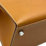 エルメス HERMES ケリー28 外縫い □K刻印 ナチュラル シルバー金具 ヴァッシュリエジェ レディース ショルダーバッグ