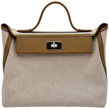 エルメス HERMES ヴァンキャトル35 U刻印 チャイ シルバー金具 トワル/スイフト レディース ハンドバッグ