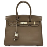 エルメス HERMES バーキン30 □L刻印 エトゥープ シルバー金具 トリヨン レディース ハンドバッグ