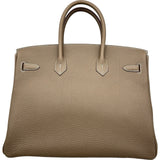 エルメス HERMES バーキン35 B刻印 エトゥープ シルバー金具 トゴ メンズ ハンドバッグ