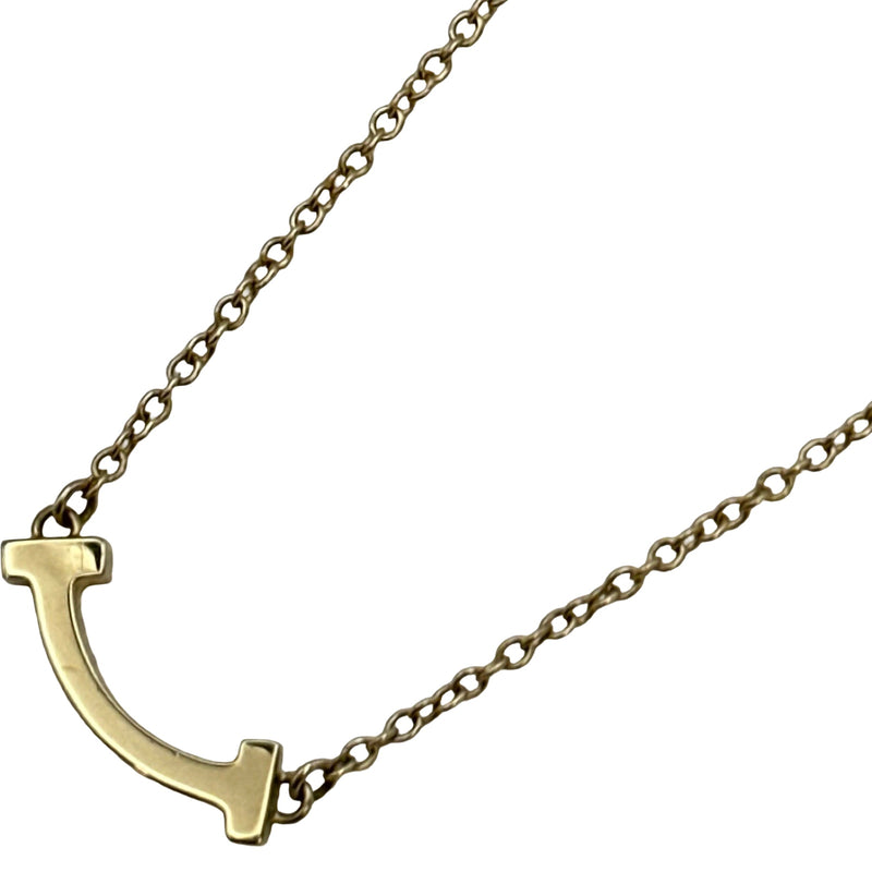ティファニー TIFFANY＆CO Tスマイルネックレスミニ ゴールド Au750
