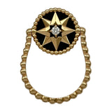 クリスチャン・ディオール Christian Dior ローズデヴァンリング ピンクゴールド Au750 オニキス ダイヤモンド ジュエリー
