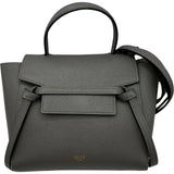 セリーヌ CELINE ベルトバッグ ナノ 189003 グレー ゴールド金具 レザー レディース ショルダーバッグ