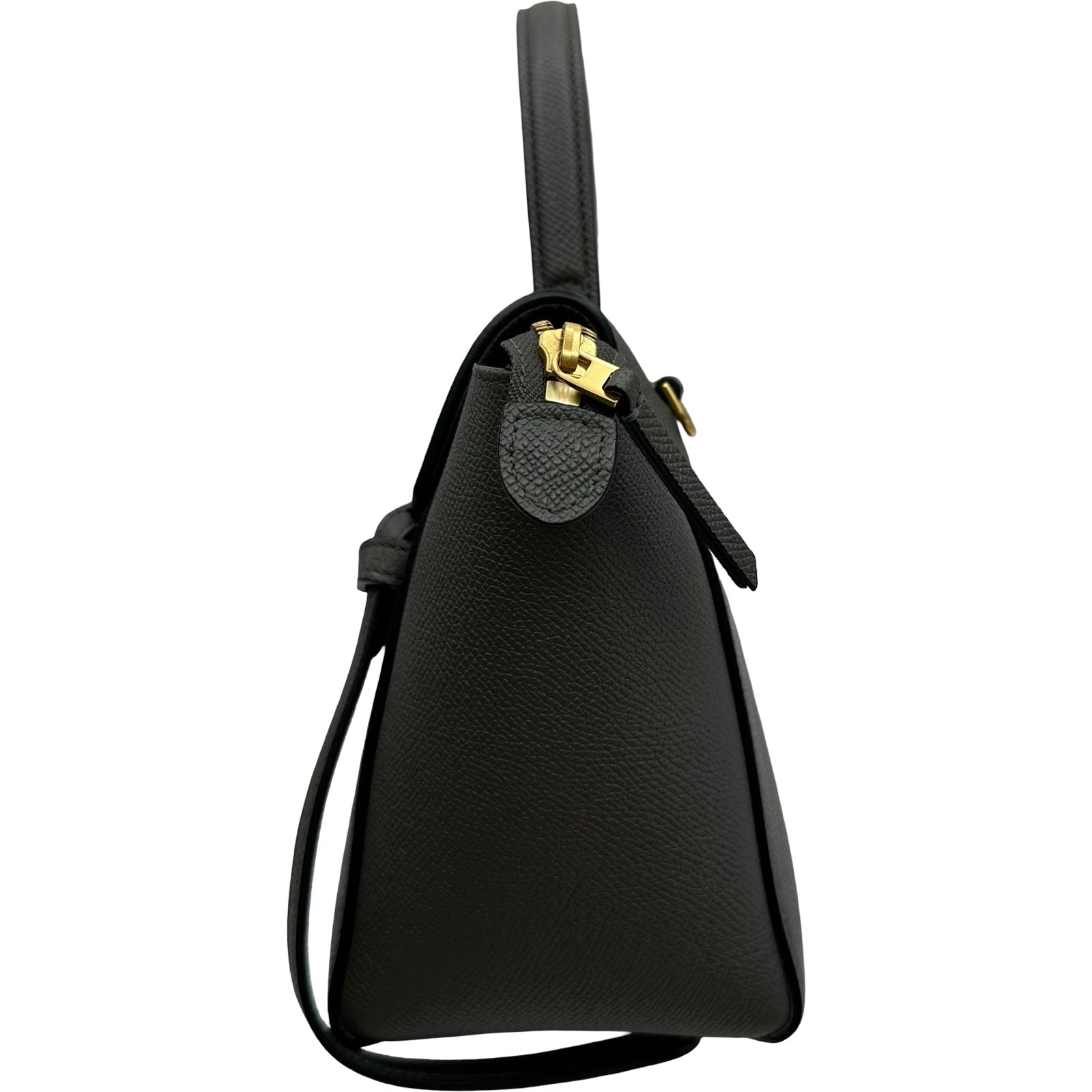 CELINE 　グレー ショルダーバッグ ゴールド金具 セリーヌ CELINE ベルトバッグ ナノ 189003 グレー ゴールド金具