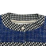 シャネル CHANEL ココマークパールボタンツイードジャケット P45853 ブルー ツイード レディース ノーカラージャケット