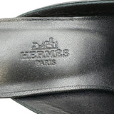 エルメス HERMES グルーピーバックルミュール ブラック レザー レディース ミュール