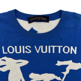 ルイ・ヴィトン LOUIS VUITTON スクリプルインターシャニットセーター HIN81W ブルー レーヨン メンズ ニット
