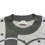 エルメス HERMES Clic Clac カシミヤ混半袖ニットセーター グレー カシミヤ レディース セーター