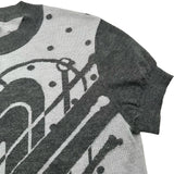 エルメス HERMES Clic Clac カシミヤ混半袖ニットセーター グレー カシミヤ レディース セーター