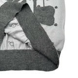 エルメス HERMES Clic Clac カシミヤ混半袖ニットセーター グレー カシミヤ レディース セーター
