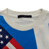 ルイ・ヴィトン LOUIS VUITTON フラッグスパッチワーク半袖Tシャツ HHY81W レッド コットン メンズ 半袖Ｔシャツ