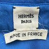 エルメス HERMES 馬車柄シルクノースリーブブラウス ブルー シルク レディース ブラウス