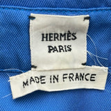 エルメス HERMES 馬車柄シルクノースリーブブラウス ブルー シルク レディース ブラウス
