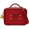 シャネル CHANEL CCフィリグリースモールバニティバッグ A93343 24番台 レッド ゴールド金具 キャビアスキン レディース ショルダーバッグ