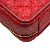 シャネル CHANEL CCフィリグリースモールバニティバッグ A93343 24番台 レッド ゴールド金具 キャビアスキン レディース ショルダーバッグ