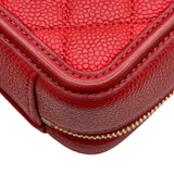 シャネル CHANEL CCフィリグリースモールバニティバッグ A93343 24番台 レッド ゴールド金具 キャビアスキン レディース ショルダーバッグ