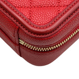 シャネル CHANEL CCフィリグリースモールバニティバッグ A93343 24番台 レッド ゴールド金具 キャビアスキン レディース ショルダーバッグ