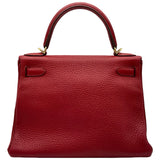 エルメス HERMES ケリー28 内縫い □R刻印 ルージュグレナ ゴールド金具 トリヨン レディース ショルダーバッグ