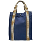 エルメス HERMES サックドプラージュ ノマードPM ブルー シルバー金具 トワル レディース トートバッグ