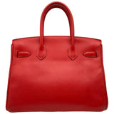エルメス HERMES バーキン30 □Q刻印 ルージュカザック シルバー金具 エプソン レディース ハンドバッグ