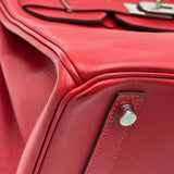 エルメス HERMES バーキン30 □Q刻印 ルージュカザック シルバー金具 エプソン レディース ハンドバッグ