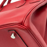 エルメス HERMES バーキン30 □Q刻印 ルージュカザック シルバー金具 エプソン レディース ハンドバッグ