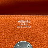 エルメス HERMES リンディ34 ▢M刻印 オレンジ/パルシェマン シルバー金具 トリヨンクレマンス レディース ショルダーバッグ
