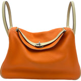 エルメス HERMES リンディ34 ▢M刻印 オレンジ/パルシェマン シルバー金具 トリヨンクレマンス レディース ショルダーバッグ