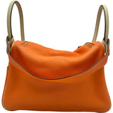 エルメス HERMES リンディ34 ▢M刻印 オレンジ/パルシェマン シルバー金具 トリヨンクレマンス レディース ショルダーバッグ