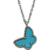 ヴァンクリーフ＆アーペル Van Cleef & Arpels スウィートアルハンブラパピヨンネックレス ホワイトゴールド Au750 ターコイズ ジュエリー