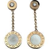 ブルガリ BVLGARI ブルガリブルガリドロップピアス ピンクゴールド Au750 マザーオブパール ダイヤモンド ジュエリー