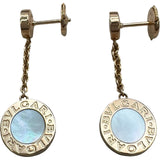 ブルガリ BVLGARI ブルガリブルガリドロップピアス ピンクゴールド Au750 マザーオブパール ダイヤモンド ジュエリー