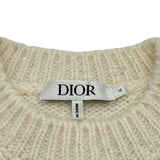 クリスチャン・ディオール Christian Dior スパンコールロゴ半袖ニットセーター 4SBM14DRSB アイボリー アルパカ レディース セーター