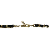 シャネル CHANEL カメリアリボンパール ロングネックレス ブラック メタル/フェイクパール/レザー アクセサリー