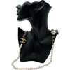 シャネル CHANEL カメリアリボンパール ロングネックレス ブラック メタル/フェイクパール/レザー アクセサリー