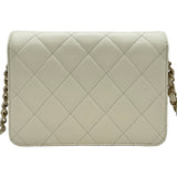 シャネル CHANEL マトラッセミニフラップショルダーバッグ AS3002 ホワイト ゴールド金具 キャビアスキン レディース ショルダーバッグ