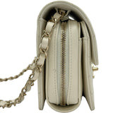 シャネル CHANEL マトラッセミニフラップショルダーバッグ AS3002 ホワイト ゴールド金具 キャビアスキン レディース ショルダーバッグ