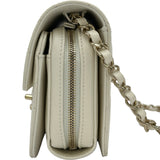 シャネル CHANEL マトラッセミニフラップショルダーバッグ AS3002 ホワイト ゴールド金具 キャビアスキン レディース ショルダーバッグ