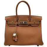 エルメス HERMES バーキン30 W刻印 ゴールド シルバー金具 トゴ レディース ハンドバッグ