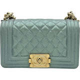 シャネル CHANEL ボーイシャネル20 A67085 22番台 グレー ゴールド金具 エナメル レディース ショルダーバッグ