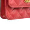 シャネル CHANEL マトラッセチェーンポーチ CD0204 ピンク ゴールド金具 カーフスキン レディース ショルダーバッグ