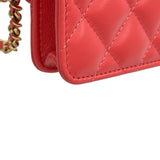 シャネル CHANEL マトラッセチェーンポーチ CD0204 ピンク ゴールド金具 カーフスキン レディース ショルダーバッグ