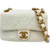 シャネル CHANEL ミニマトラッセチェーンショルダー AS4864 ホワイト ゴールド金具 キャビアスキン レディース ショルダーバッグ