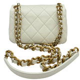 シャネル CHANEL ミニマトラッセチェーンショルダー AS4864 ホワイト ゴールド金具 キャビアスキン レディース ショルダーバッグ